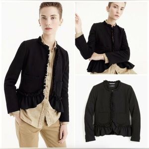 J. Crew Black Ruffle Blazer - Size 8